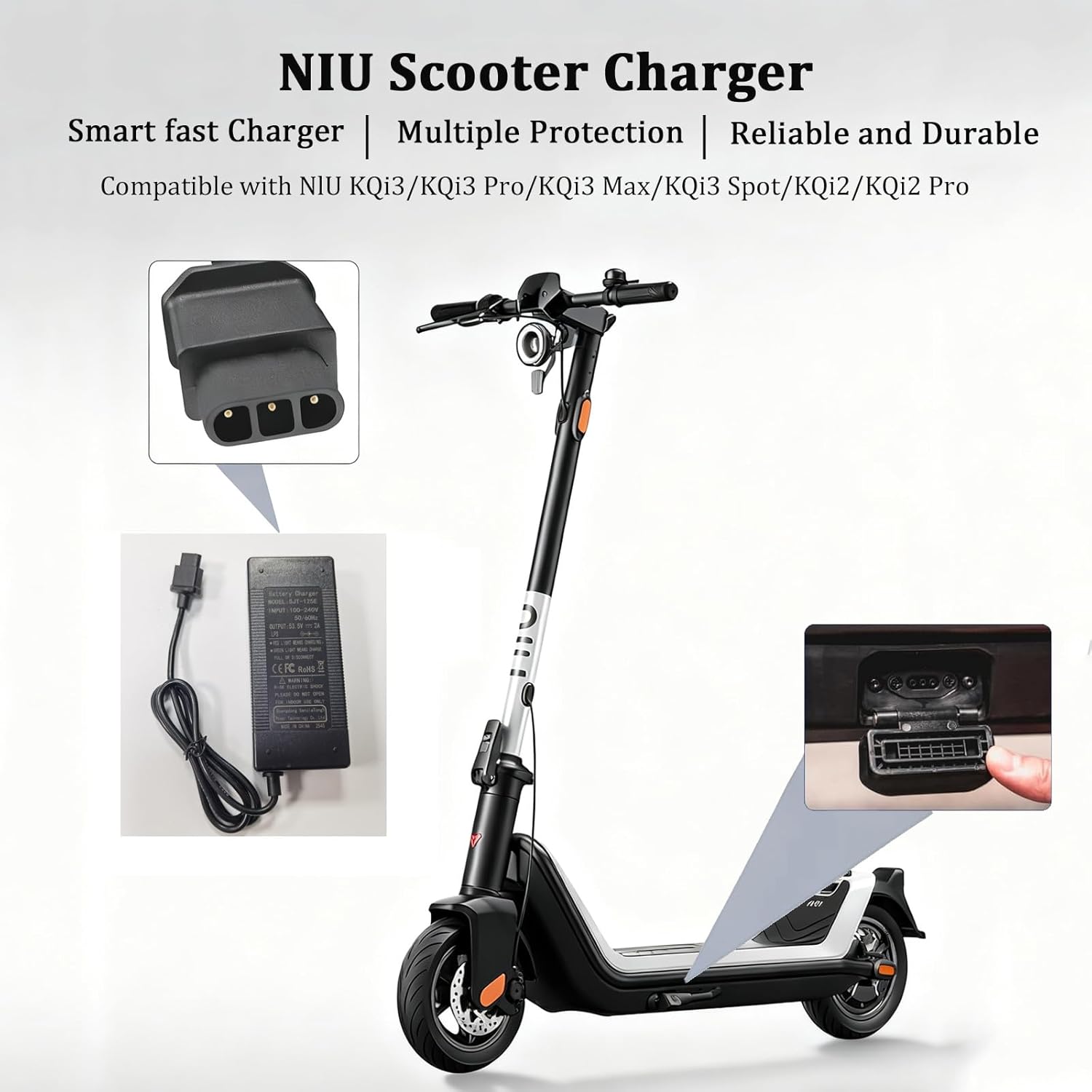 53.5V Scooter Charger 2A for NIU KQi3 KQi2 Pro