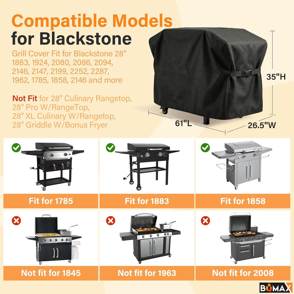28 Inch 600D Polyester Griddle Cover with Hood