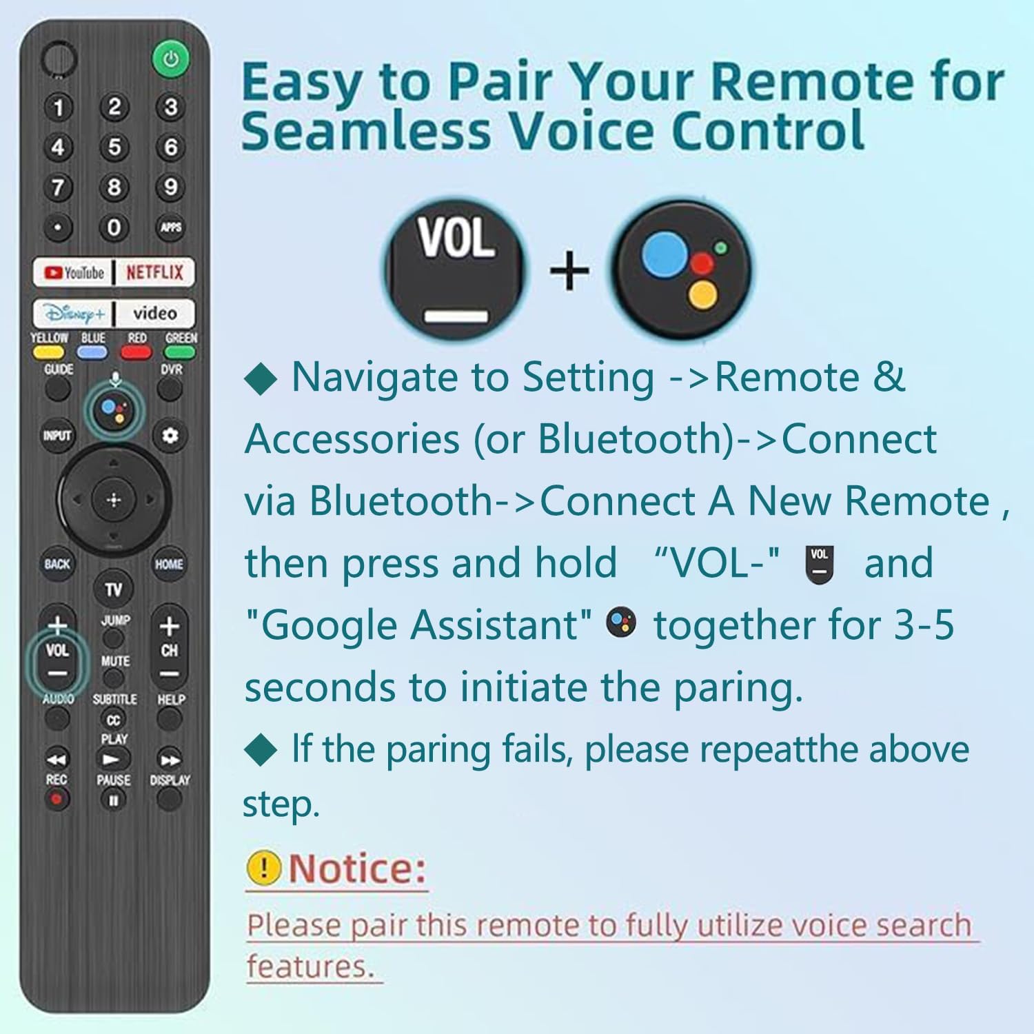 Replacement Bluetooth Voice Remote Control for Smart TV 2019-2026