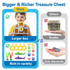Large Treasure Chest Diving Pool Toy With Keys Gems Fish Multicolor