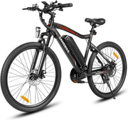 Electric Mountain Bike 26in 36V 13Ah Dual Suspension Disc Brake Black