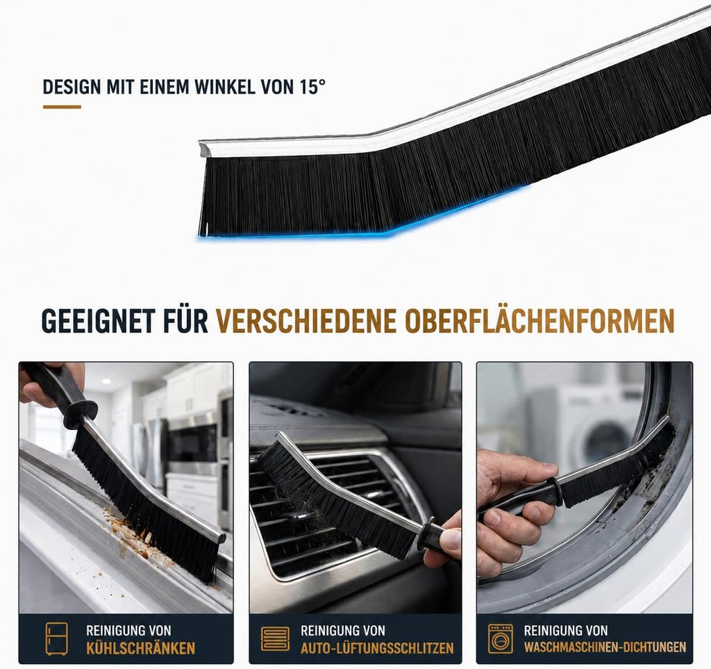 Deep Cleaning Grout And Crevice Brush Set 3 Pack Black