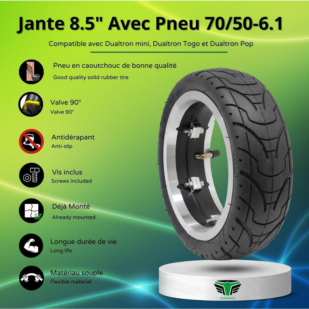 Rear Wheel Compatible With Dualtron Mini Electric Scooter 8.5x3in