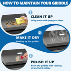 Griddle Replacement Top 36 Inch Heavy-Duty Steel Gray