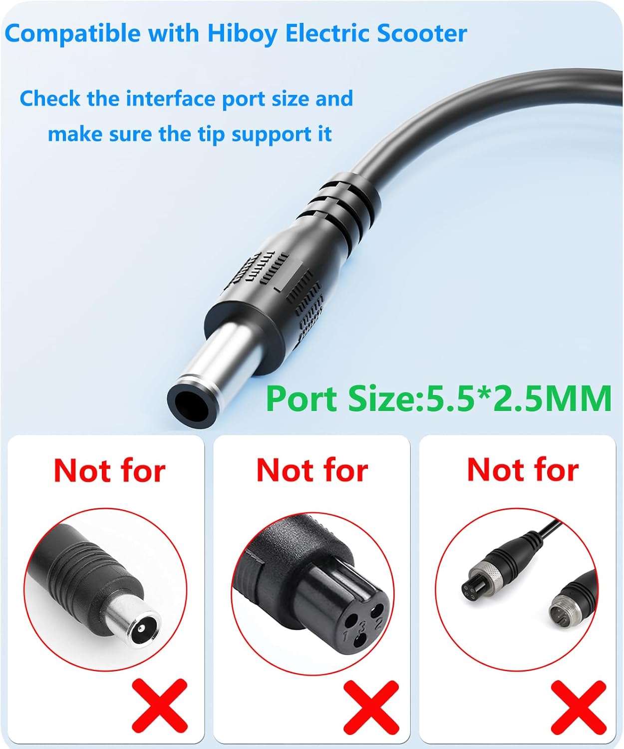 42V 2A Replacement Electric Scooter Charger with Barrel Connector