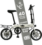 1885 Explorer Folding Electric Bike 250W Motor 25 Mile Range White