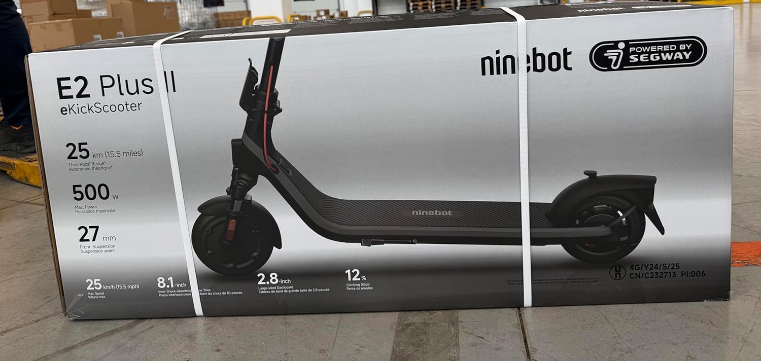 E2 Plus E II Electric Scooter 25km Range Black
