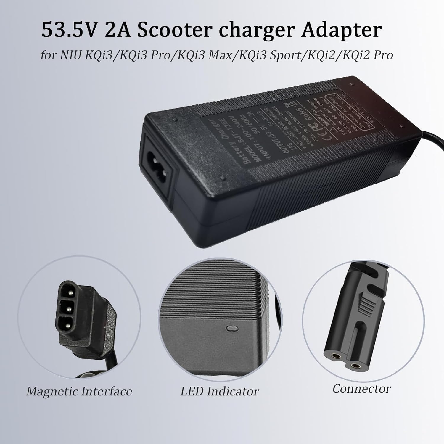53.5V Scooter Charger 2A for NIU KQi3 KQi2 Pro