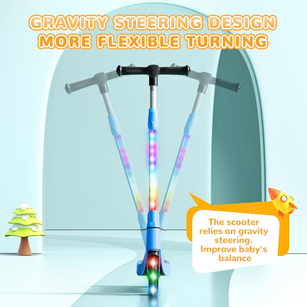 Electric Scooter for Children 5.3in LED Lights 3 Adjustable Heights Blue