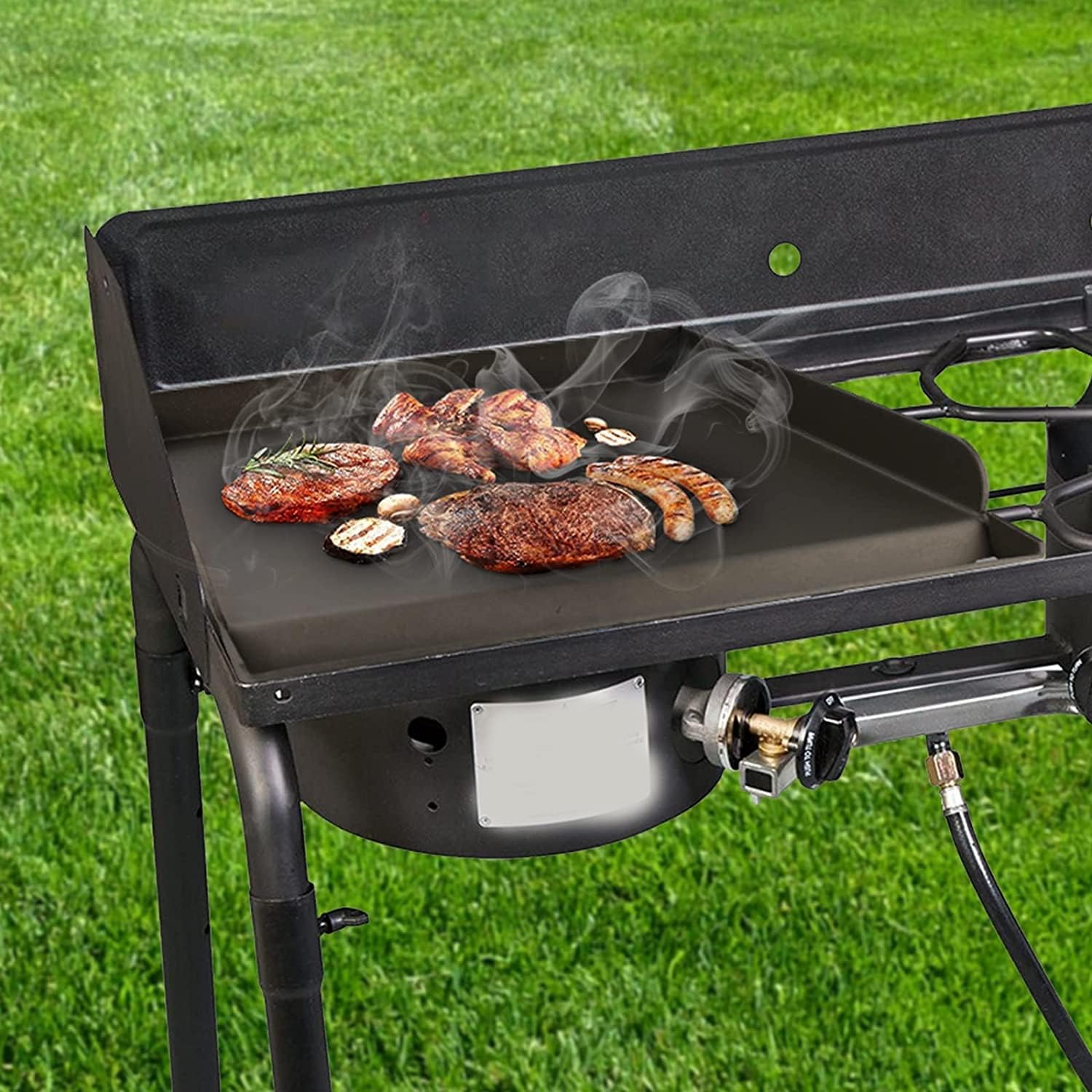 Flat Top Gas Grill Griddle for 14 and 16 Inch Stoves, Nonstick Black