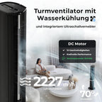 VT-11-BL Tower Fan 5 in 1 Portable Air Cooler Humidifier 12 Speeds Black