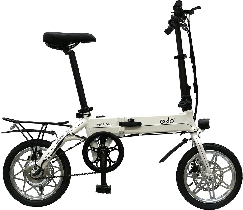 1885 Explorer Folding Electric Bike 250W Motor 25 Mile Range White