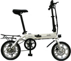 1885 Explorer Folding Electric Bike 250W Motor 25 Mile Range White