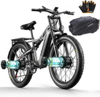 S600 Dual Motor Electric Bike 26in Fat Tire Grey
