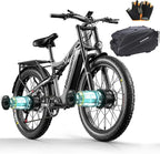 S600 Dual Motor Electric Bike 26in Fat Tire Grey