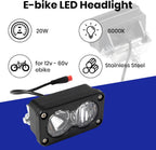 20W 6000K 2-Pin E-Bike Spot Floodlight Headlight White