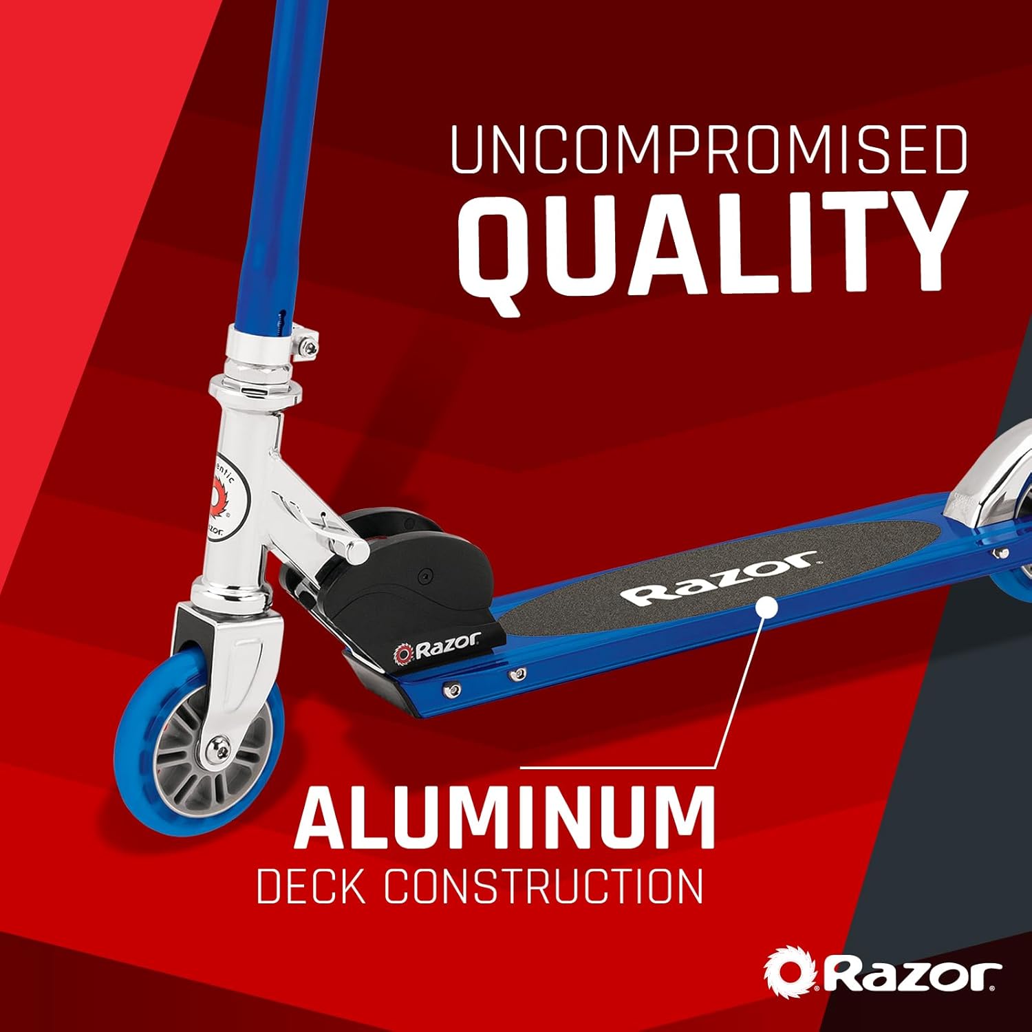 S Sport Kick Scooter Foldable for Ages 6 Plus Blue
