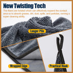 Twisted Microfiber Drying Towels 24x16 Inch 2 Pack High Absorbency