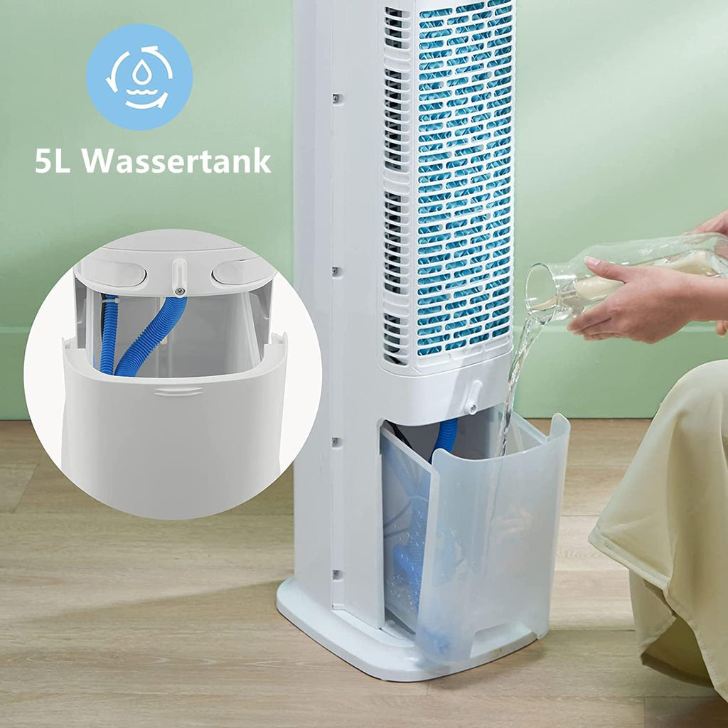 Silent Air Cooler Pro Tower Evaporative Air Cooler 5L White