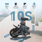 Folding Electric Fat Tire Bike 20in 250W 36V 25Ah 7-Speed