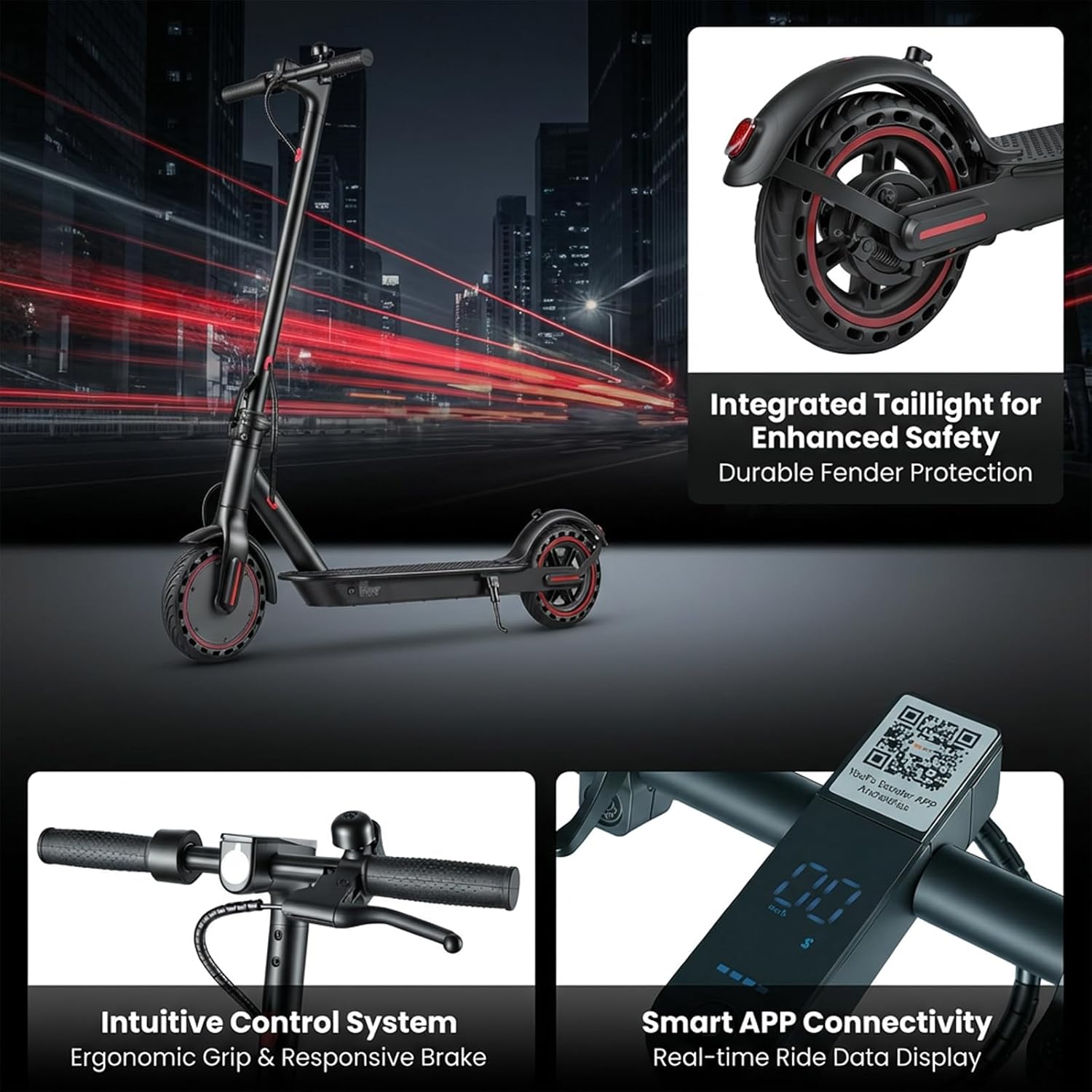 Adult Folding Electric Scooter 10.4Ah Battery Dual Suspension 35km Range