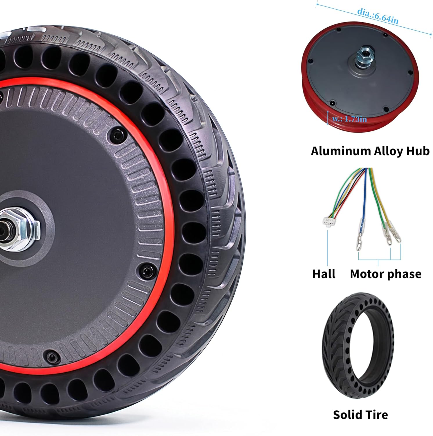 8.5in 36V 350W Electric Scooter Motor Front Wheel