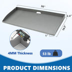 Griddle Replacement Top 36 Inch Heavy-Duty Steel Gray