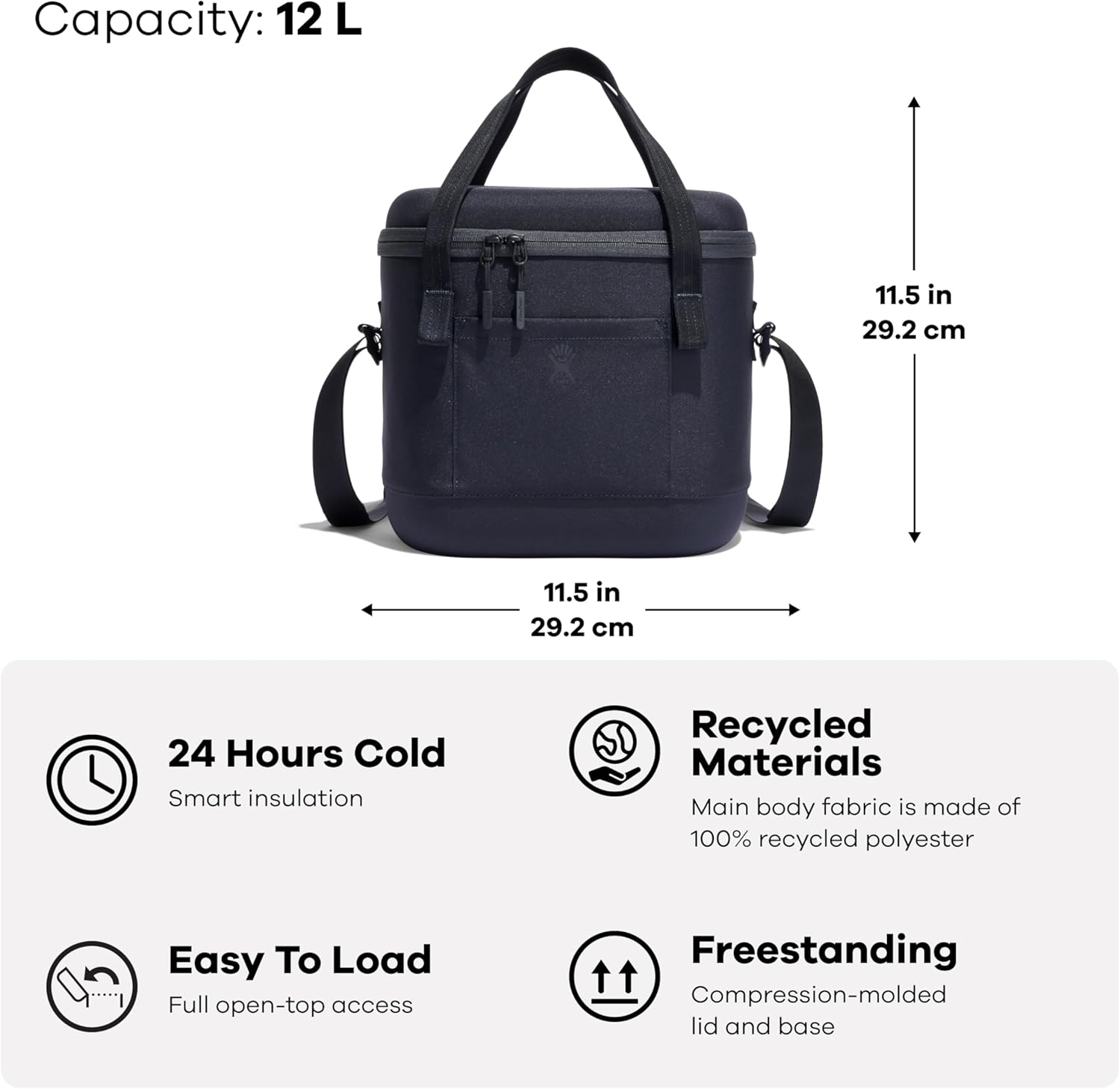 Insulated Portable Soft Cooler 12 L Black