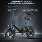 T16 PRO 14-Inch Foldable Electric Bike 400W Motor 20MPH 25-Mile Range