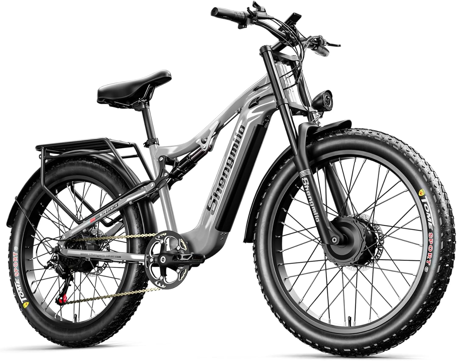 S600 Dual Motor Electric Bike 26in Fat Tire Grey