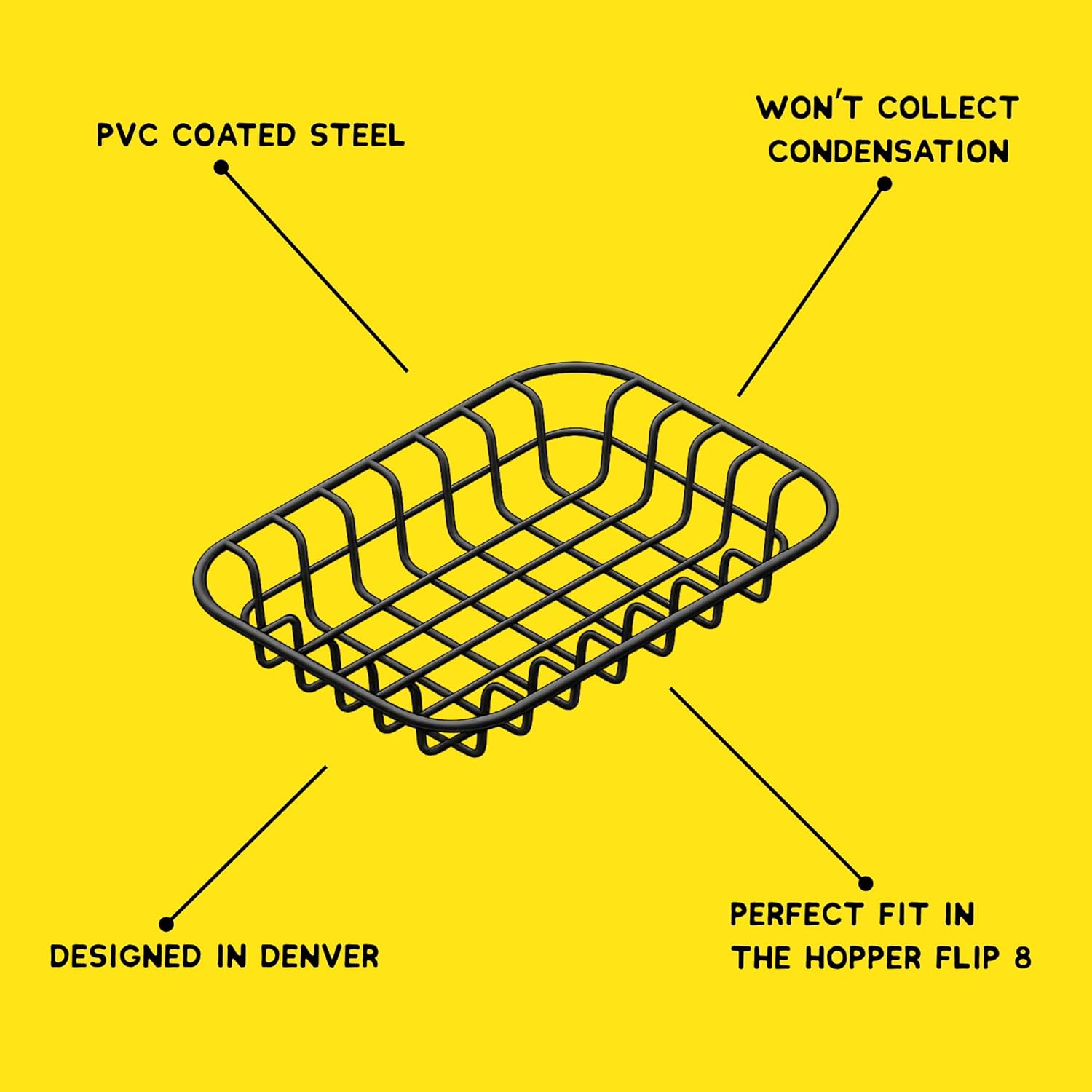 Wire Dry Goods Tray for YETI Hopper Flip 8 Cooler Basket Black