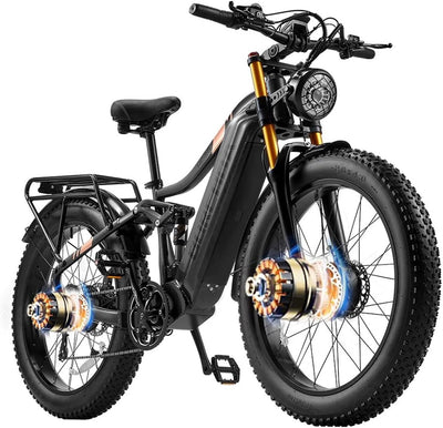 06 Electric Bike 26in Fat Tire 48V 17.5Ah Removable Battery Red