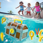Large Treasure Chest Diving Pool Toy With Keys Gems Fish Multicolor