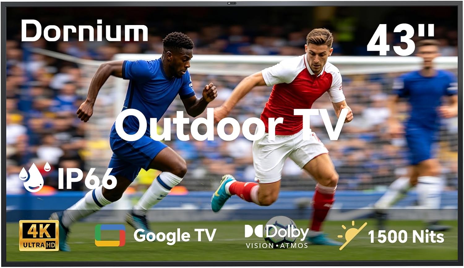Smart Outdoor TV 1500 Nits 4K UHD Google TV with Anti-Glare Screen