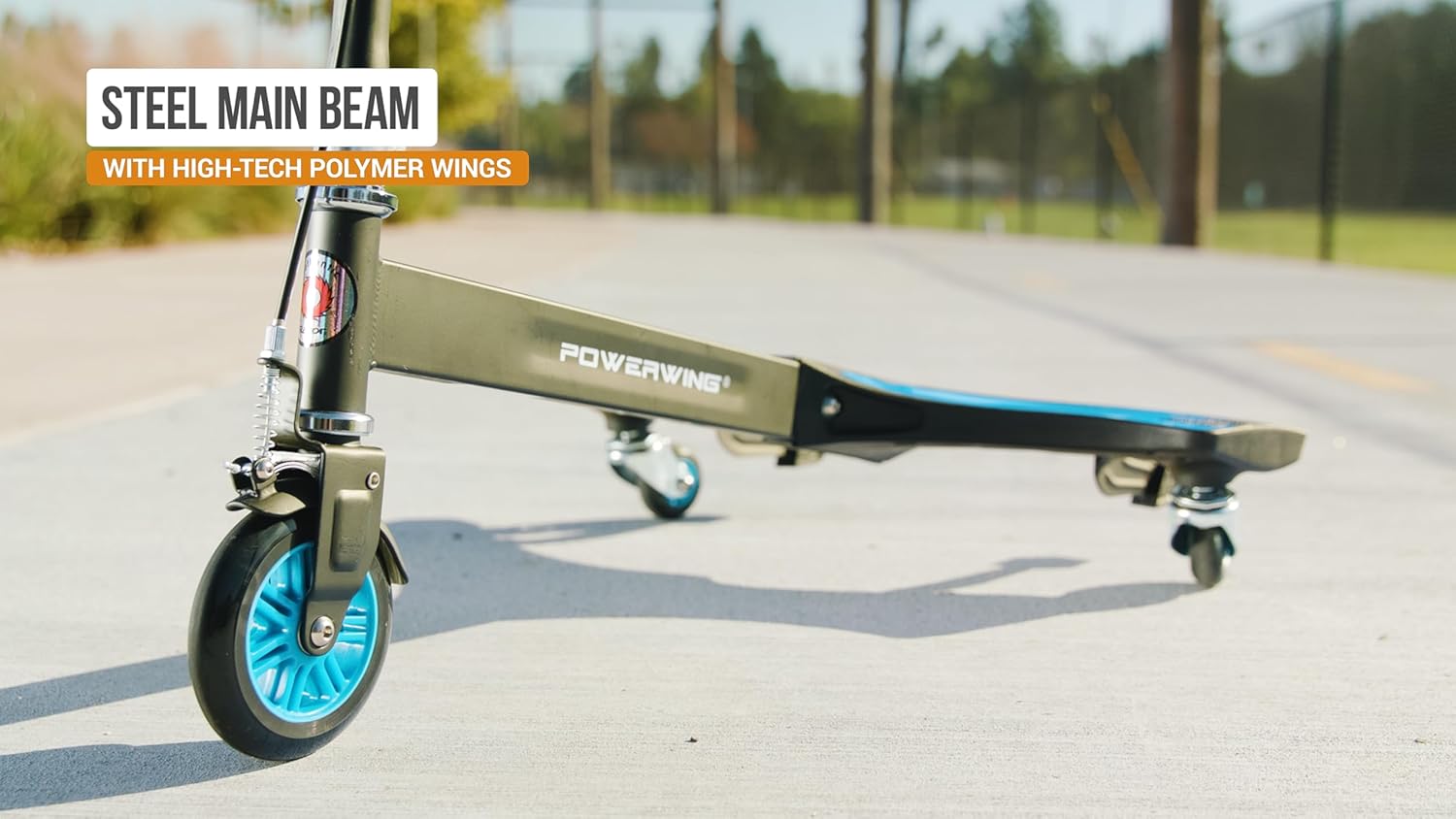 PowerWing Caster Scooter Dual Inclined Casters Drifting Spinning Blue