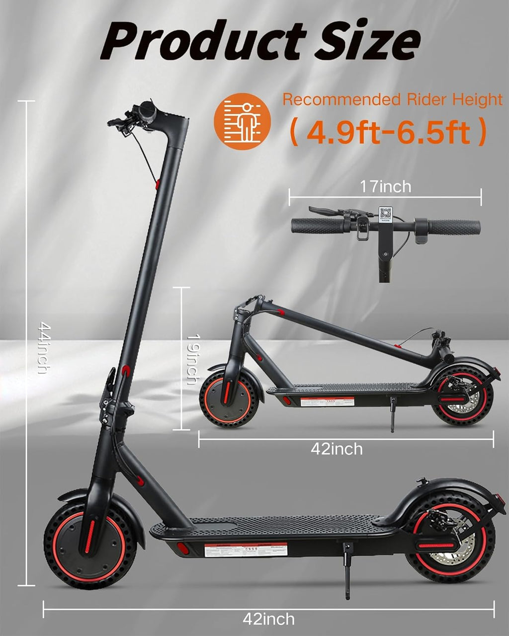 Folding Electric Scooter 500W Motor 8.5/10in Wheels 25km/h Dual Braking