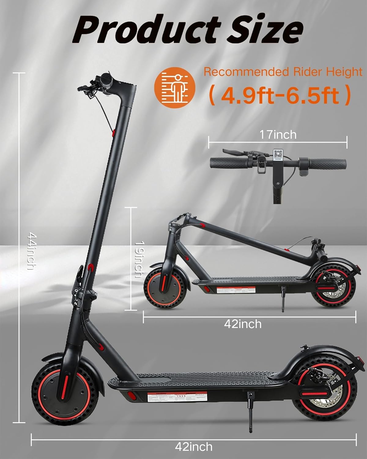 Folding Electric Scooter 500W Motor 8.5/10in Wheels 25km/h Dual Braking