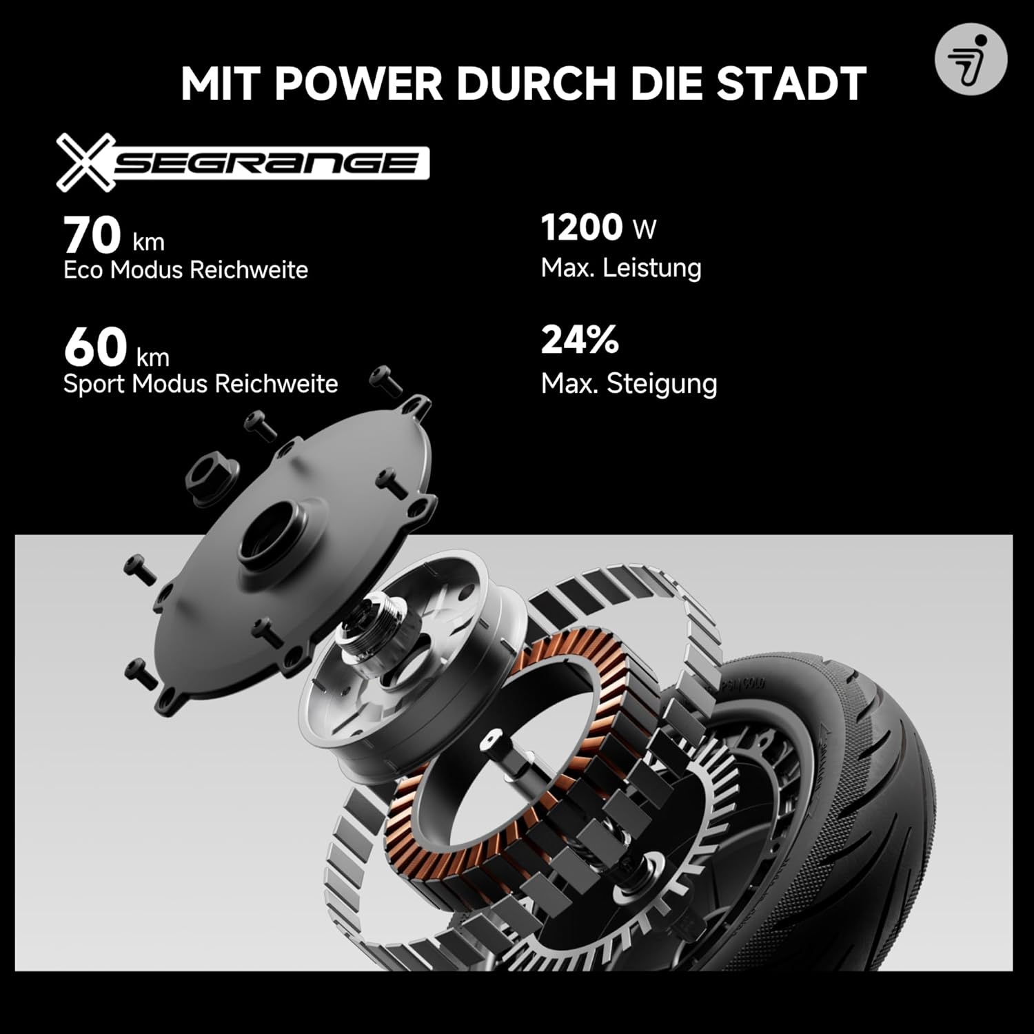 Electric Scooter Adult 70 Km Range 120 Kg Load Dual Hydraulic Suspension Smart Display F3 Pro D
