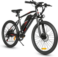 Electric Mountain Bike 24in 250W Motor 36V 13Ah Battery 7-Speed Black