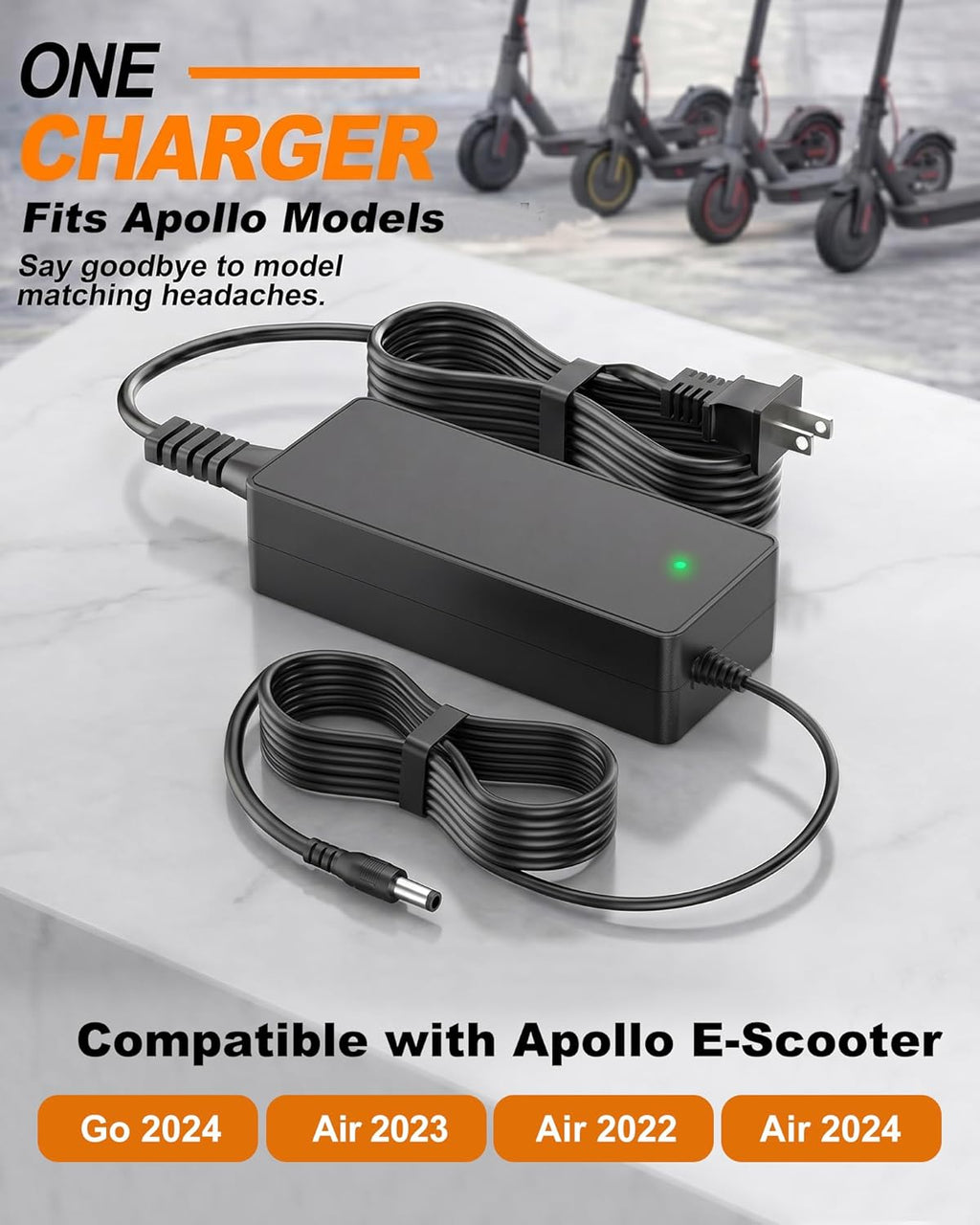 42V 2A Electric Scooter Charger 84W Adapter for 36V Lithium Battery