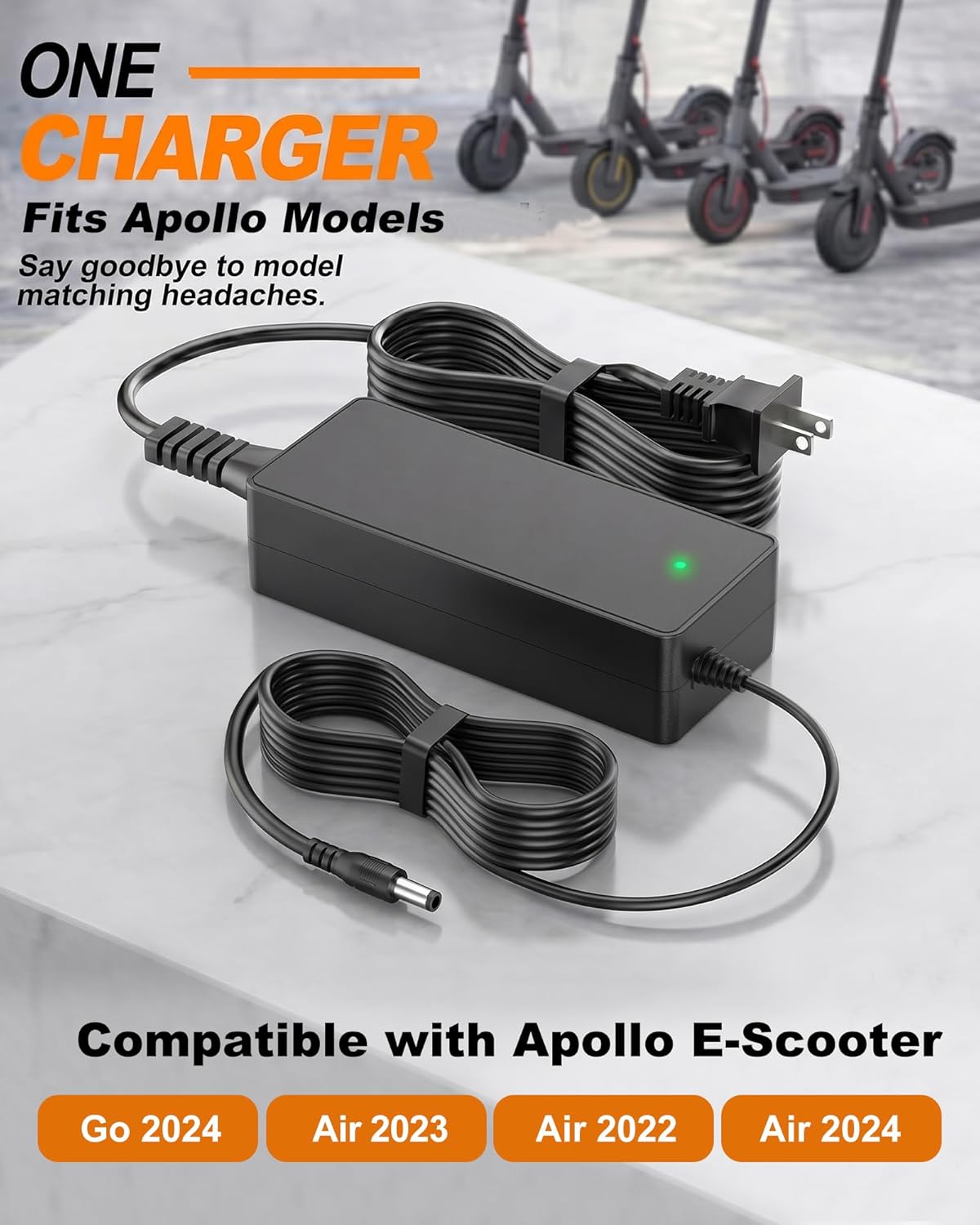 42V 2A Electric Scooter Charger 84W Adapter for 36V Lithium Battery