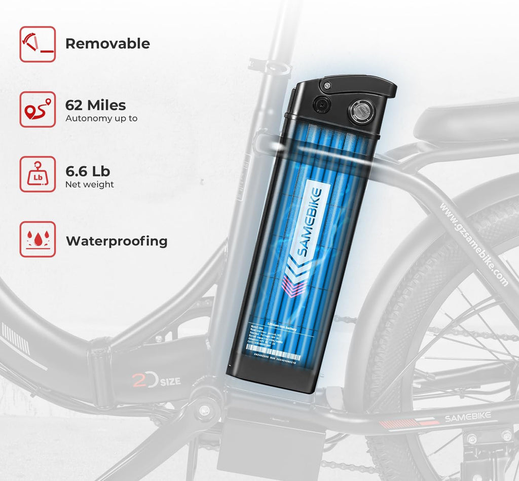 Foldable Electric Bike 20 Inch Fat Tire 7 Speed Dual Shock Absorber