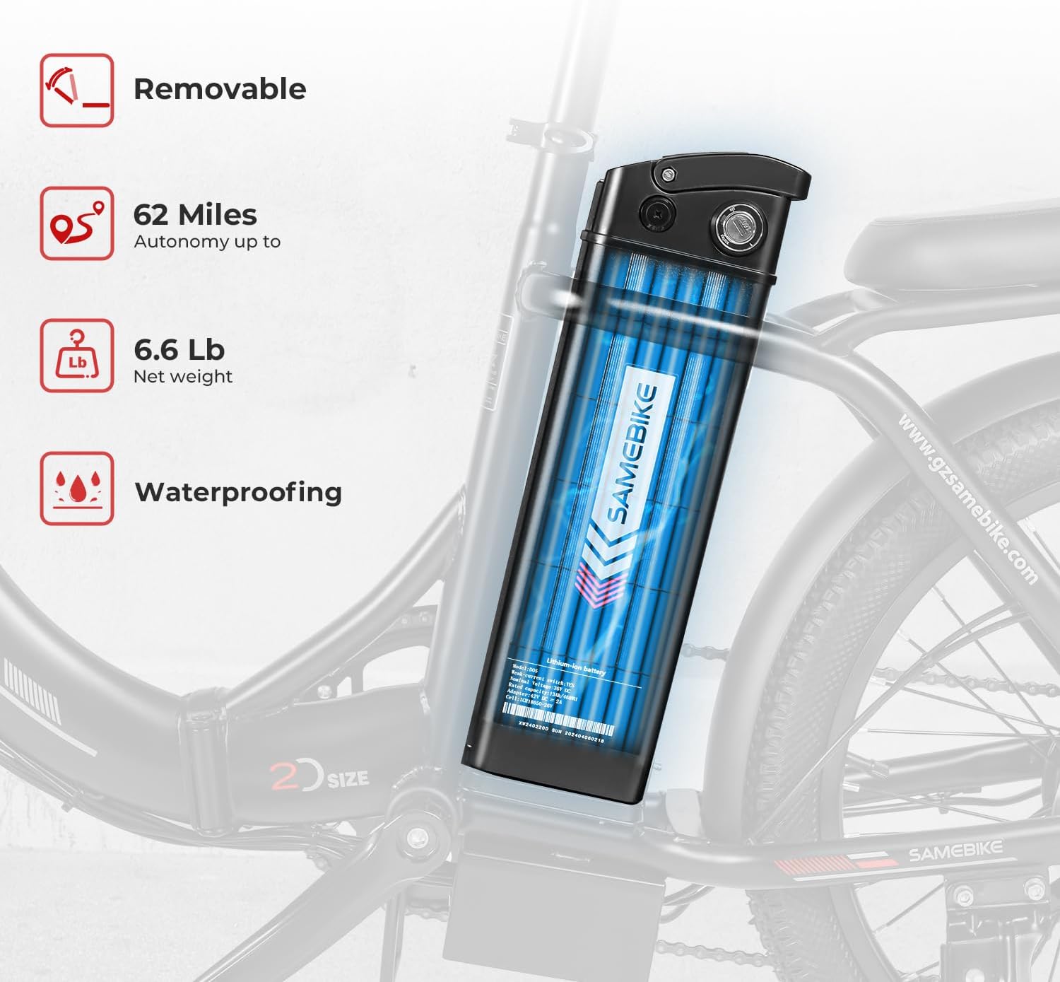 Foldable Electric Bike 20 Inch Fat Tire 7 Speed Dual Shock Absorber