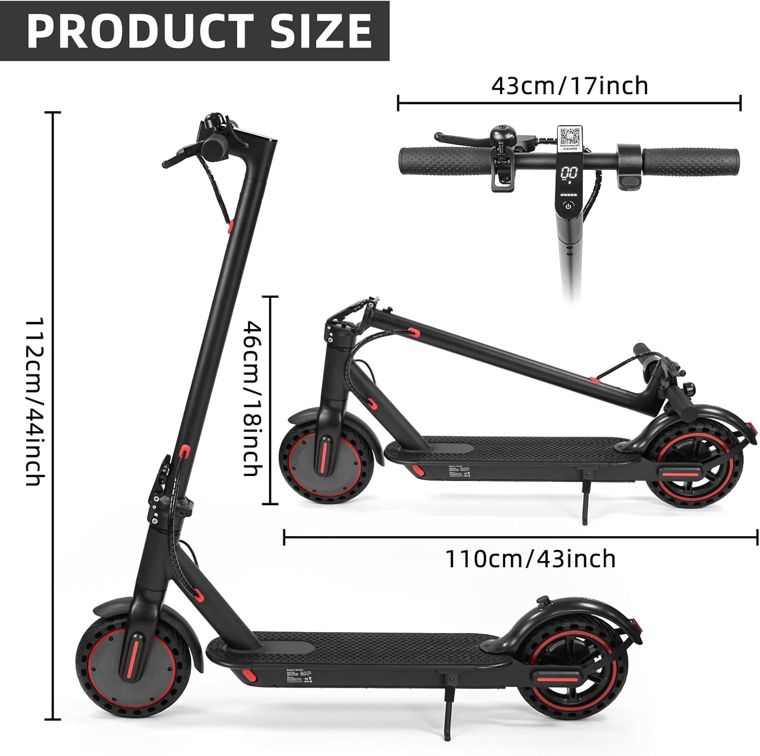Adult Folding Electric Scooter 10.4Ah Battery Dual Suspension 35km Range