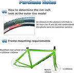 Electric Bicycle Conversion Kit Rear Wheel Wide Rim 36V 350W 26 Inch