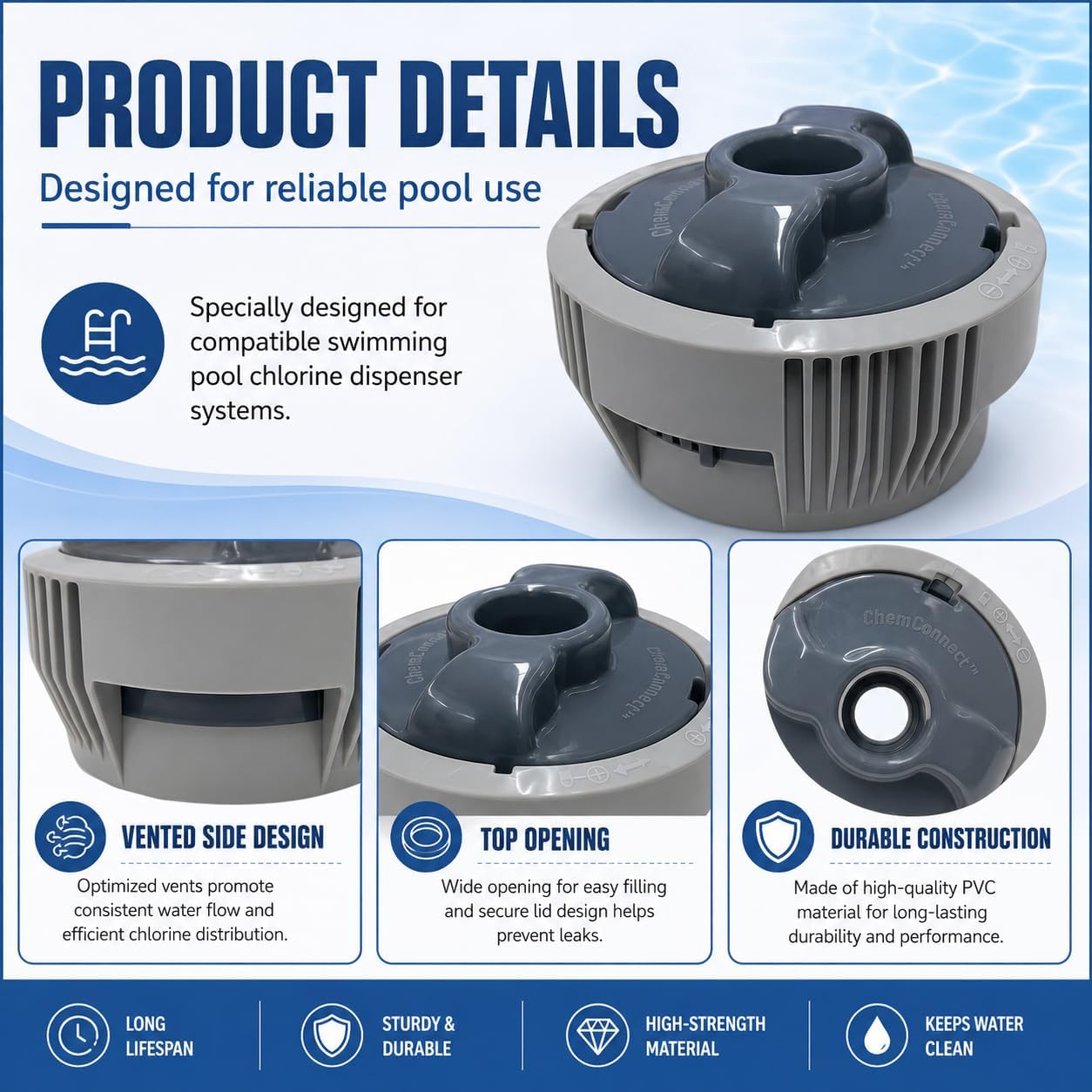 Chemical Chlorine Dispenser System Replacement 4.05in