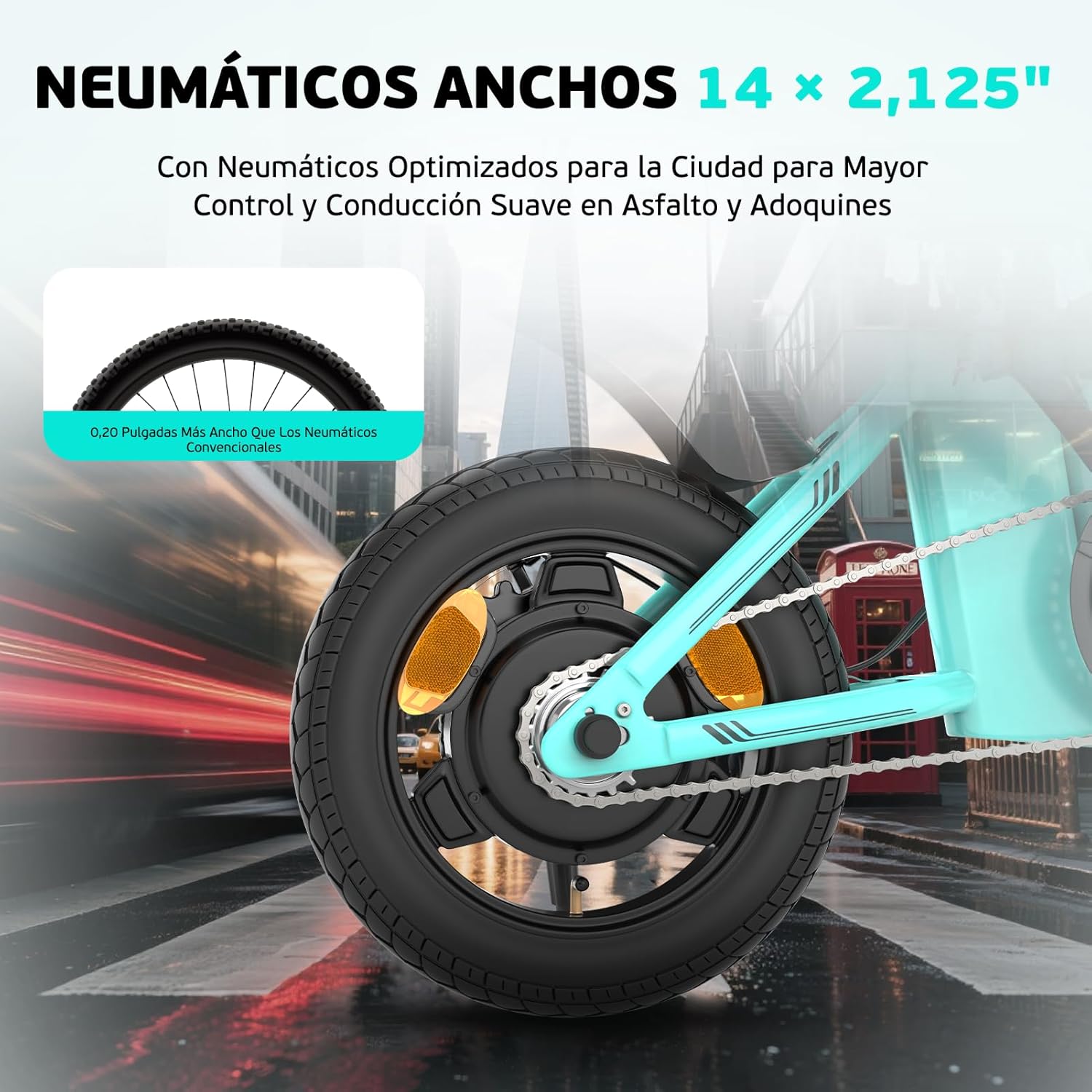 F100 Folding Electric Bike 14in 250W Motor 36V Battery Cyan