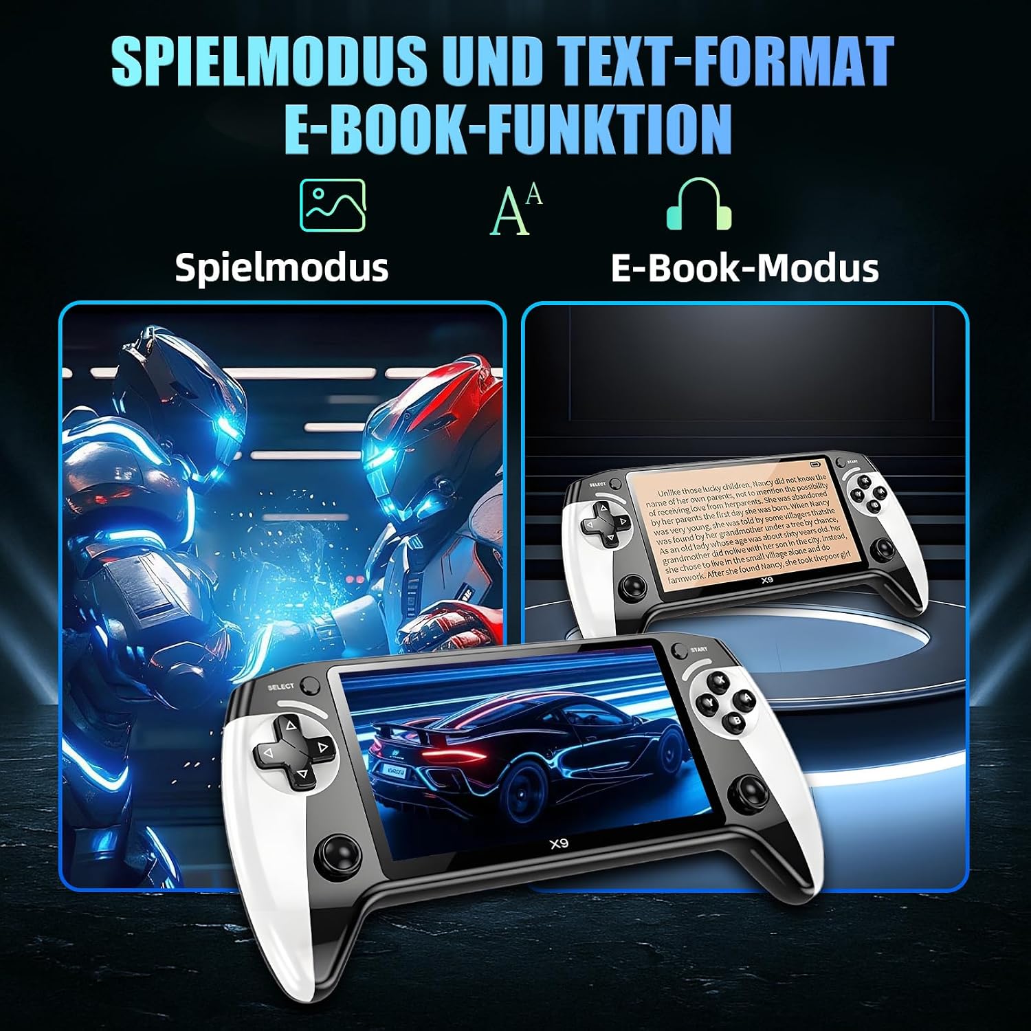 X9 Retro Handheld Game Console 5.5in 15000 Games