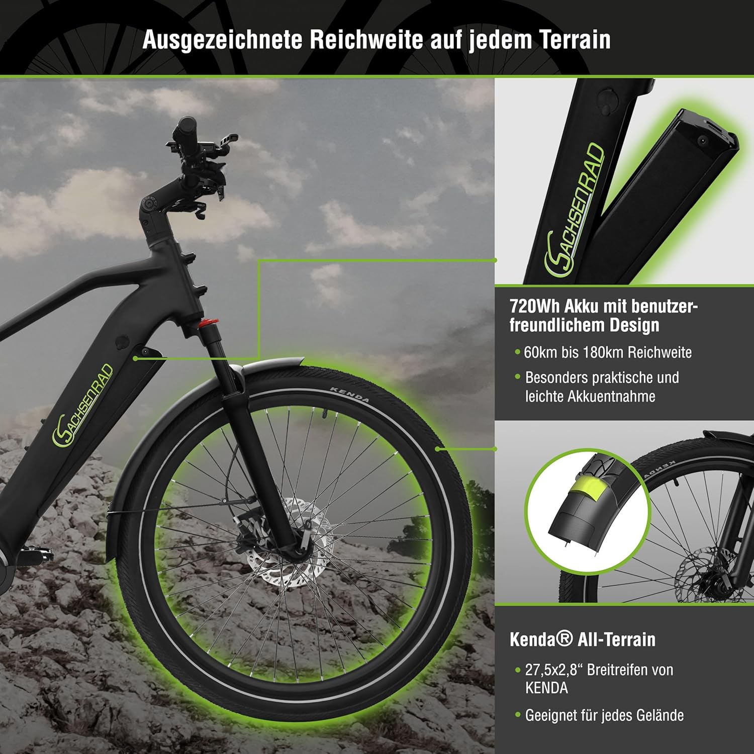 E-SUV Bike R6T Centro 27.5in Electric Bike 720Ah Battery 85Nm Torque Black