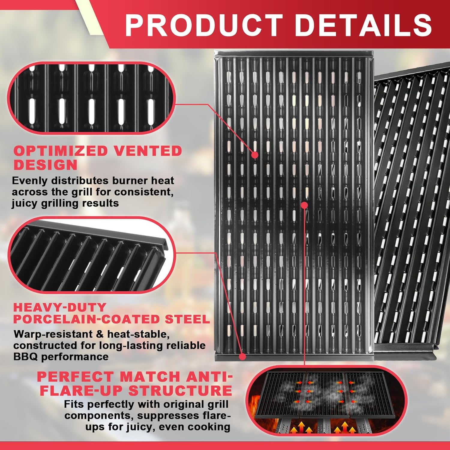 Infrared Grill Grates Replacement for CharBroil Performance Tru Infrared 3 Burner